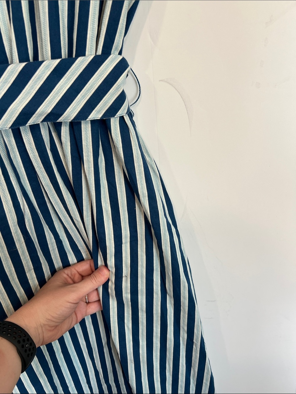 Spartina 449 Blue and White Striped Tie-Waist Shirt Dress Size Medium - Picture 15 of 16
